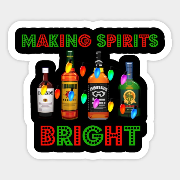 Making Spirits Bright Funny Christmas Sticker by KellyCreates